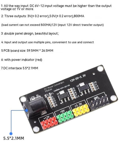 Módulo Convertidor de Voltaje Multicanal 3.3V 5V 12V - Image 11