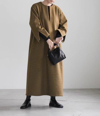 Abrigo Holgado de Lana para Mujer Otoño e Invierno - Image 22