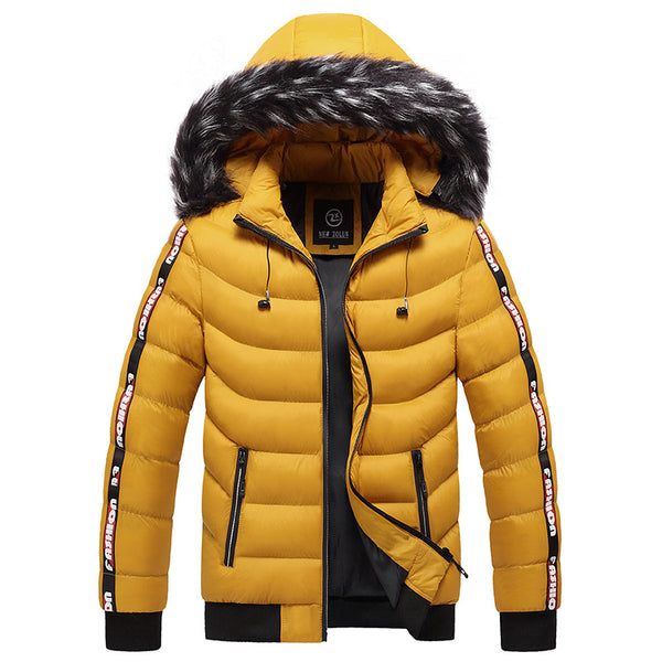 Abrigo Acolchado con Capucha Estilo Coreano para Hombre Otoño-Invierno