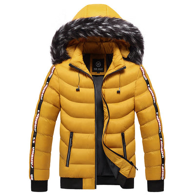 Abrigo Acolchado con Capucha Estilo Coreano para Hombre Otoño-Invierno