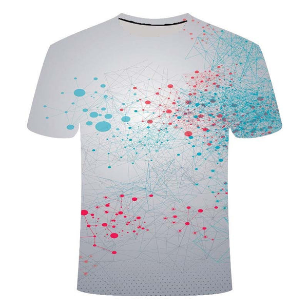 Playera Pareja Estampado 3D Líneas Creativas Unisex - Image 19