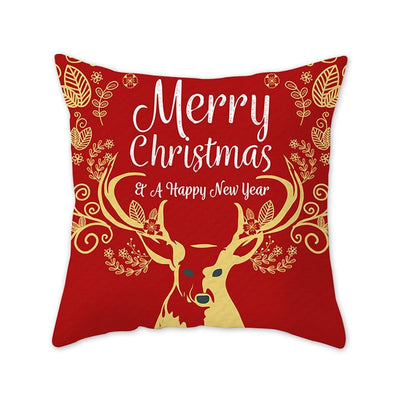 Funda de Almohada Navideña con Diseño de Ciervo y Patrón Geométrico - Image 78