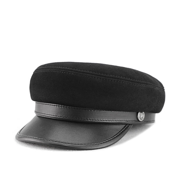 Gorra Retro Vintage de Gamuza y Lana con Visera - Estilo Británico Clásico