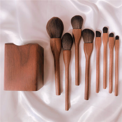 Set de Brochas de Maquillaje con Mango de Madera - Brochas para Rubor, Ojos y Base - Image 5