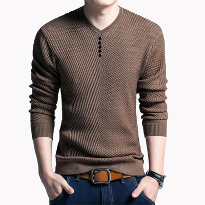 Suéter Coreano Hombre Cuello Redondo a Rayas - Image 11