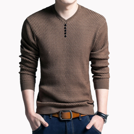 Suéter Coreano Hombre Cuello Redondo a Rayas - Image 11