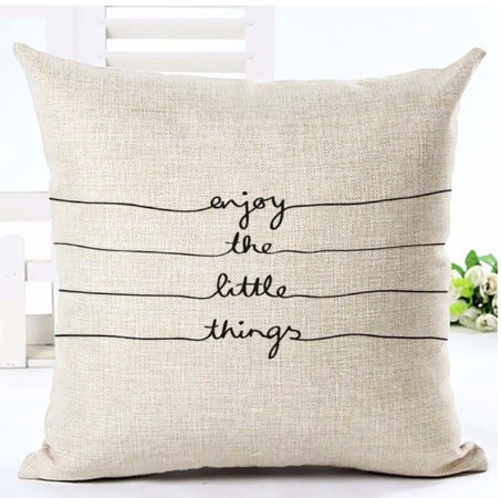 Funda de Almohada Decorativa con Letras en Blanco y Negro - Image 25
