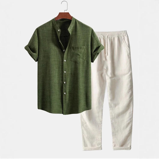 Camisa Slim Fit de Cuello Alto con Impresión Digital 3D para Hombre - Image 25