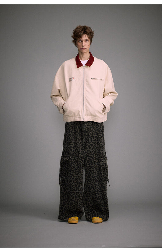 Pantalones Vintage Estampado Leopardo Cintura Alta con Bolsillos Grandes - Image 12