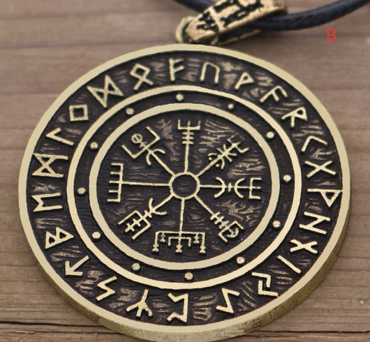 Anillo Amuleto de Runas Vikingas Símbolo Nórdico con Colgante - Image 14