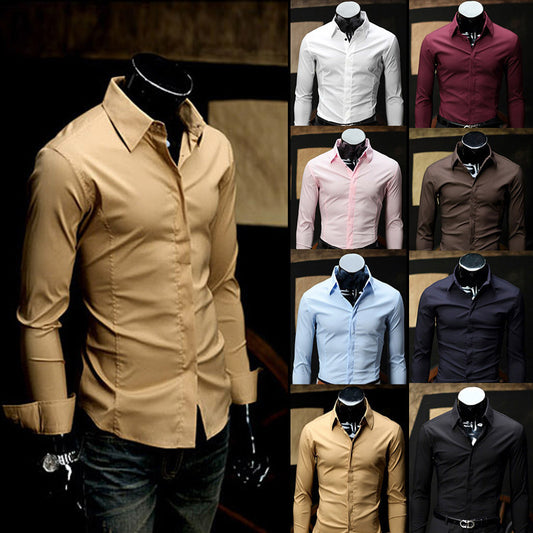 Camisa Ejecutiva Slim Fit de Manga Larga para Hombre