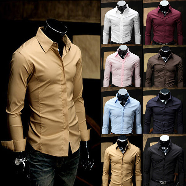 Camisa Ejecutiva Slim Fit de Manga Larga para Hombre