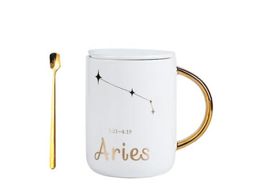 Taza de Cerámica con Constelaciones del Zodiaco y Cuchara de Regalo - Image 4