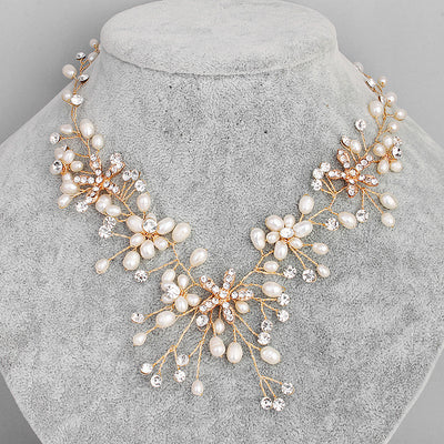 Conjunto de Collar y Aretes de Perlas Elegantes