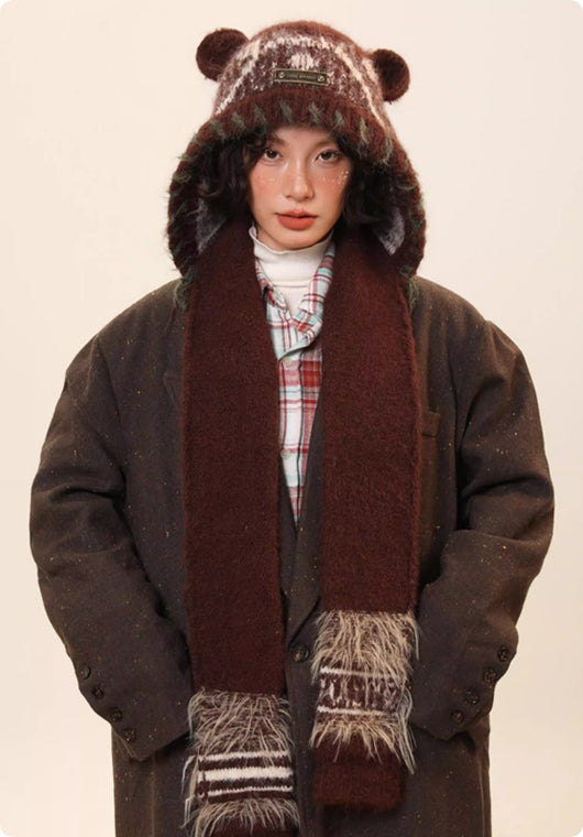 Gorro Tejido con Orejas de Osito para Mujer - Image 6