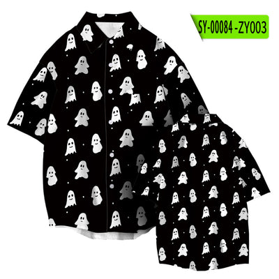 Playera Estampada 3D Ghost Street Manga Corta para Hombre - Image 6