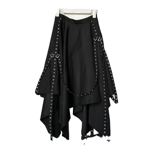 Falda Irregular Invierno Estilo Coreano Elegancia Negra - Image 3