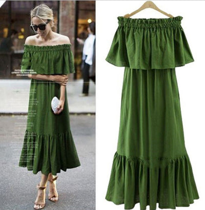 Vestido Largo Ajustado con Volantes - Image 9