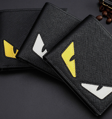 Billetera Corta para Hombre con Diseño de Punto de Cruz