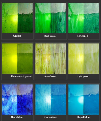 Fragmentos de Mural de Mica Vidrio Coloreado Transparente Hecho a Mano - Image 26