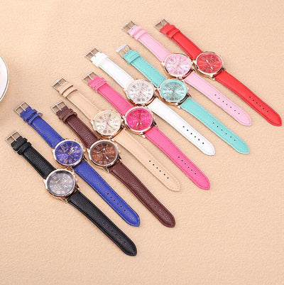 Reloj Digital de Cuero con Tres Esferas - Diseño Clásico Beige - Image 18