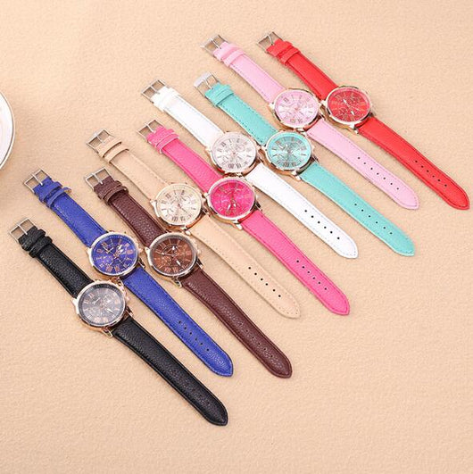 Reloj Digital de Cuero con Tres Esferas - Diseño Clásico Beige - Image 18