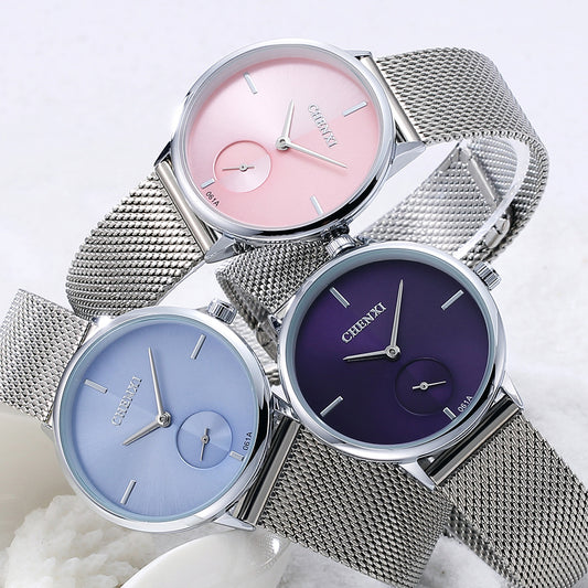 Reloj de Pulsera Mujer Minimalista - Malla Acero Inoxidable, Ultradelgado y Resistente al Agua