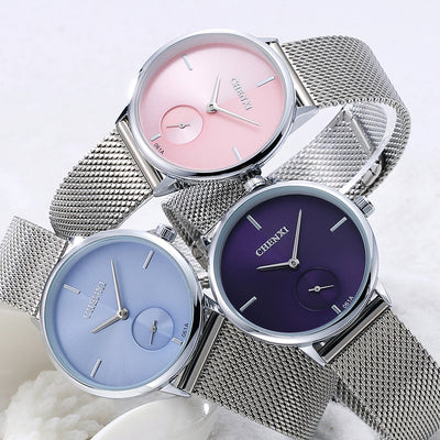 Reloj de Pulsera Mujer Minimalista - Malla Acero Inoxidable, Ultradelgado y Resistente al Agua