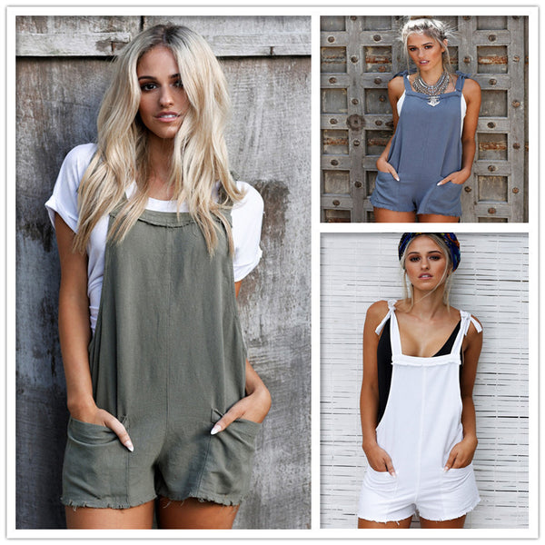 Jumpsuit Corto de Moda con Tirantes Ajustables - Estilo Casual Trendy