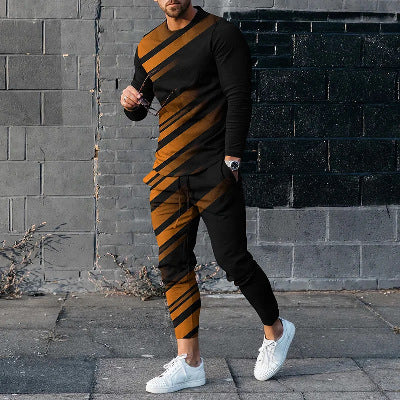 Conjunto Elegante de Pantalón y Camiseta Manga Larga para Hombre - Image 37