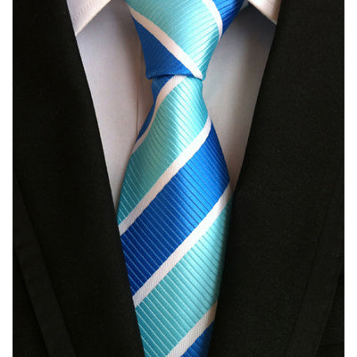 Corbata Ejecutiva de Seda Jacquard a Rayas Grandes