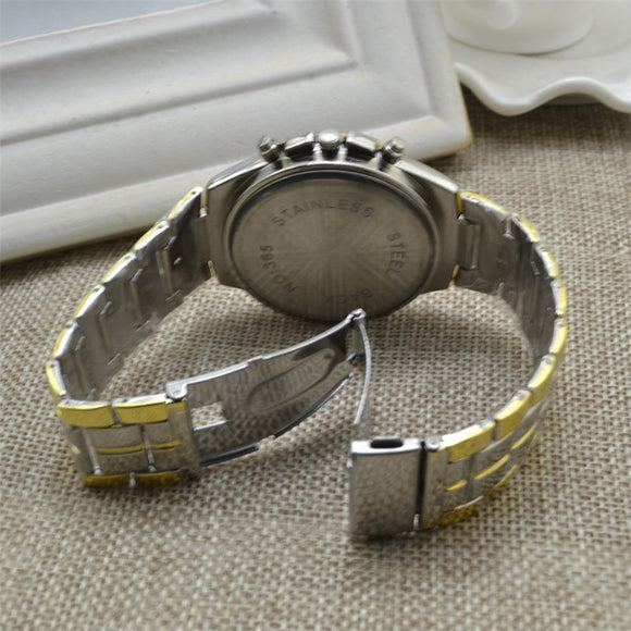 Reloj de Pulsera para Hombre Acero Inoxidable Esfera Grande Cuarzo Tres Ojos