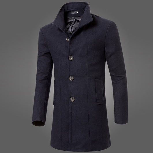 Abrigo Tipo Trinchera de Lana Pura para Hombre - Image 12