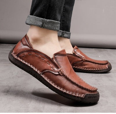 Mocasines Hombre Cuero Ligeros Antideslizantes Sin Cordones - Image 30