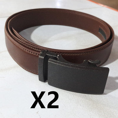 Cinturón de Cuero Vacuno con Hebilla Automática de Doble Capa para Hombre - Image 15