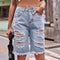 Shorts de Mezclilla Rotos con Bordes Deshilachados para Mujer