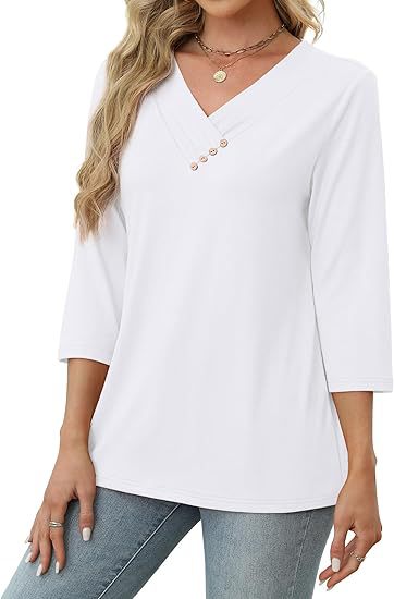 Blusa Casual Mujer Cuello V Botones - Estilo Europeo Otoño - Image 19