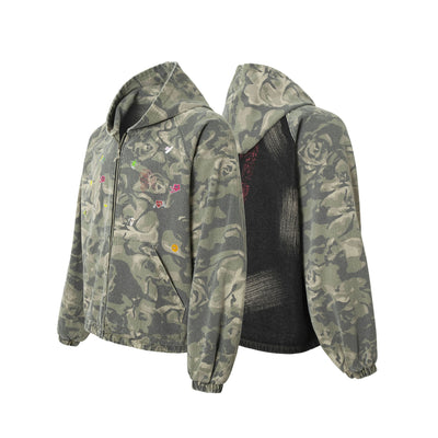 Chaqueta Camuflada con Parches Retro Graffiti - Image 8