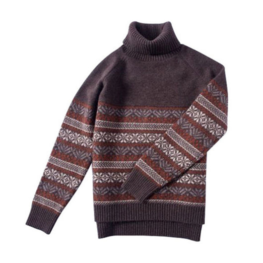 Suéter Tejido Jacquard Cuello Alto Mujer Oversize - Image 8