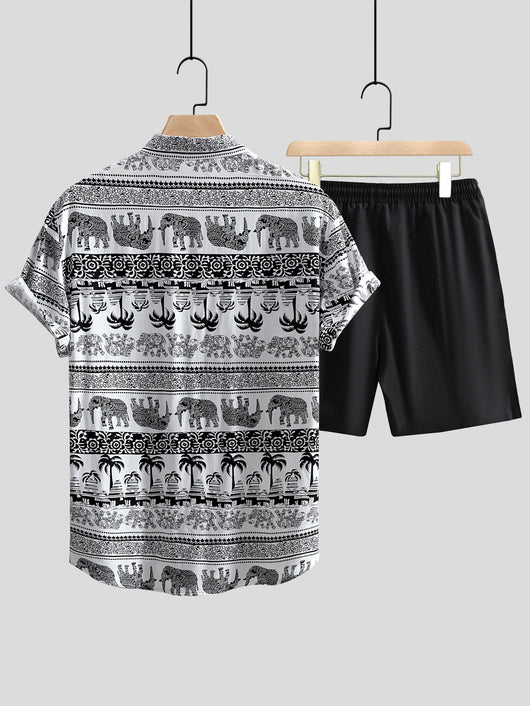 Camisa Casual Estampada de Manga Corta para Hombre - Image 11