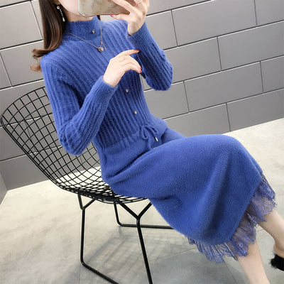 Suéter Largo de Felpa de Visón para Mujer - Vestido Abrigado Otoño Invierno - Image 5