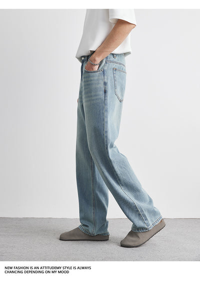 Jeans Rectos Rotos para Hombre en Lavado Claro - Image 16