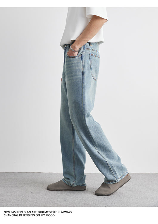 Jeans Rectos Rotos para Hombre en Lavado Claro - Image 16