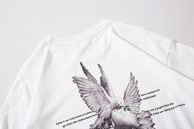 Camiseta Holgada con Estampado de Paloma para Hombre y Mujer - Image 8