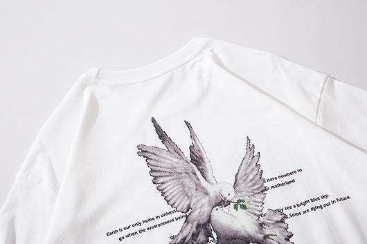 Camiseta Holgada con Estampado de Paloma para Hombre y Mujer - Image 8