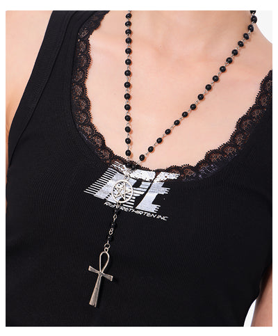 Camisola Negra de Encaje con Cuello U - Top Slim Ajustado para Mujer - Image 12