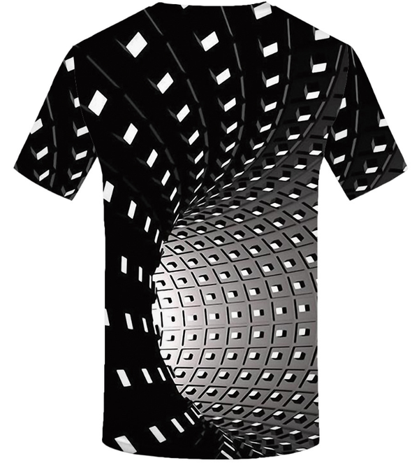 Playera Hombre Cuello Redondo con Patrón Geométrico 3D