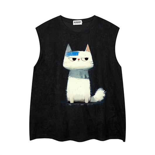 Playera Estampada Gatito Artista para Hombre - Image 6