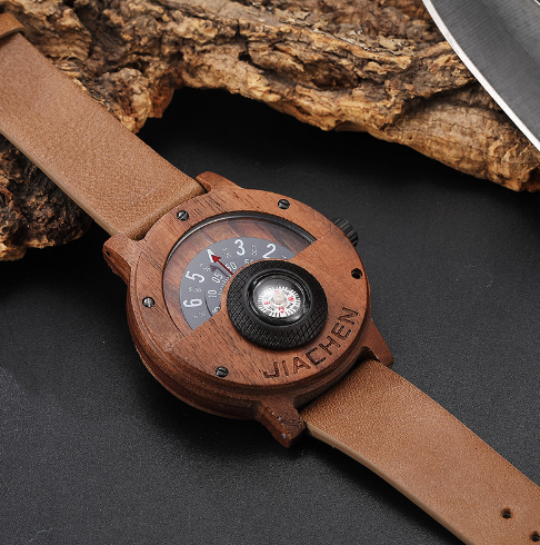 Reloj Deportivo con Brújula y Madera - Multifunción para Aventureros - Image 7