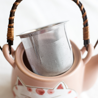 Juego de Té de Cerámica Gato de la Suerte Pintado a Mano - Tetera y 4 Tazas Negro - Image 8